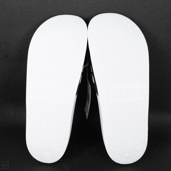 NWT Adidas Men's Cloudfoam Adilette Slides Size 10 White/Black - Picture 6 of 8
